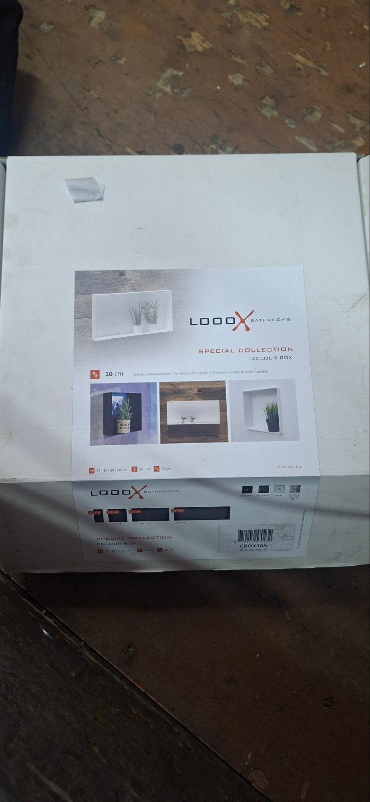 Looox Badkamer Nis/Opbouw Antraciet 30x30x10cm, Huis en Inrichting, Badkamer | Badkamermeubels, Verzenden
