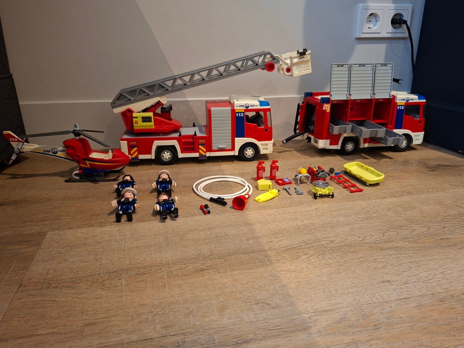 Playmobil Brandweer Auto's en Helikopter, Kinderen en Baby's, Speelgoed | Playmobil, Gebruikt, Losse onderdelen, Voertuig, Ophalen of Verzenden