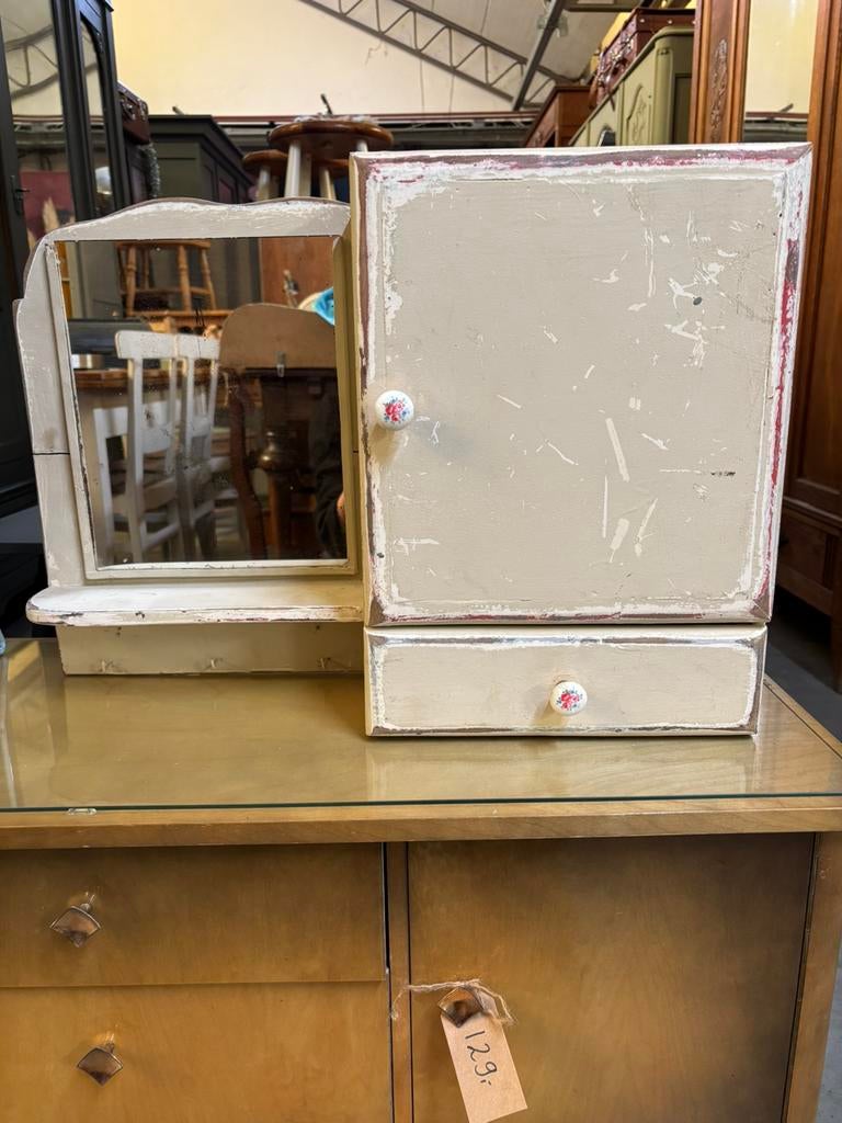 Vintage brocante wandkastje / hangkastje, Antiek en Kunst, Ophalen of Verzenden