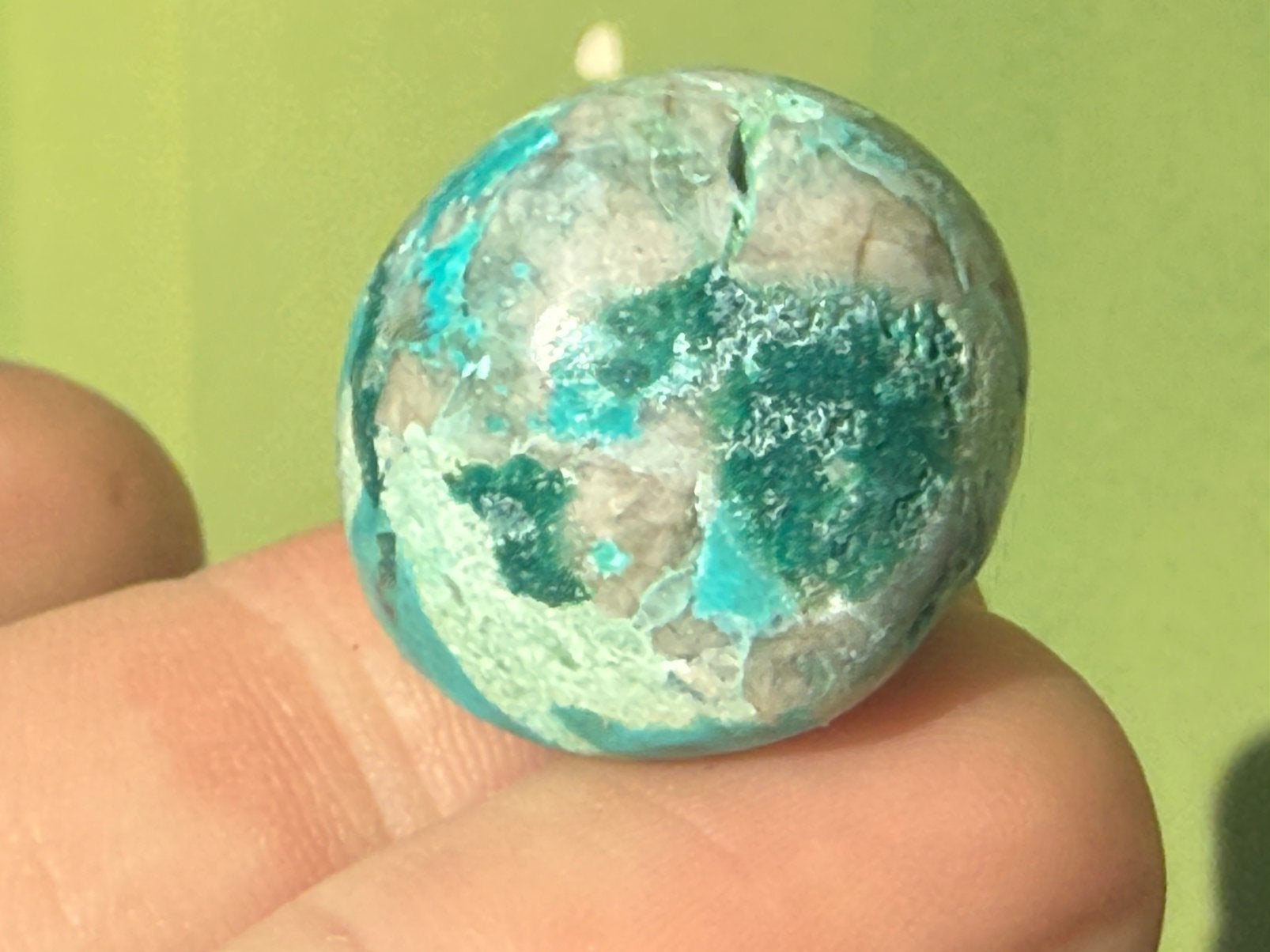 Malacolla - Malachiet met Chrysocolla tromwlsreen mineraal, Ophalen of Verzenden, Mineraal