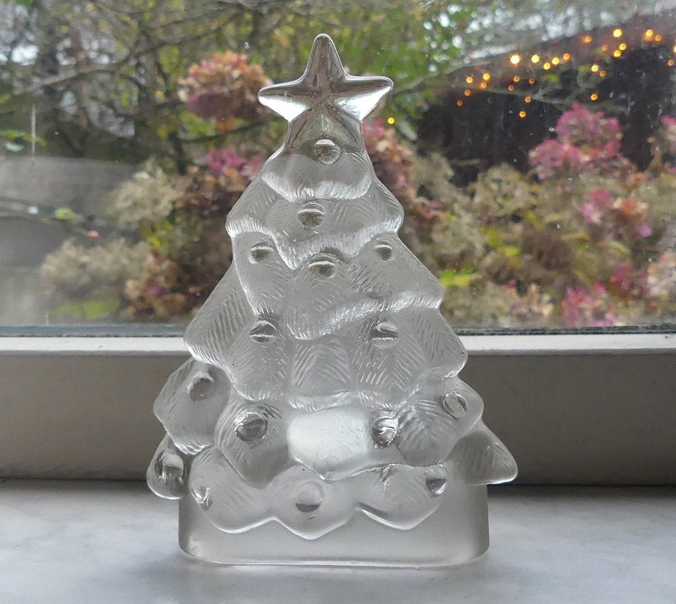 Kerstboom waxinelichthouder glas kerst glazen partylight, Gebruikt, 12 cm, Waxinelichthouder, Ophalen of Verzenden