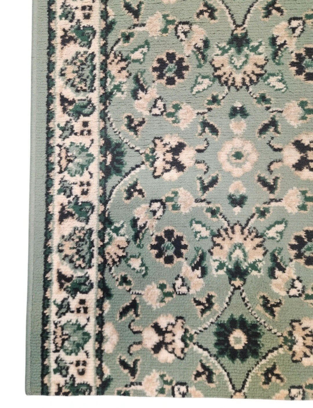 Vintage oosters floral tapijt loper groen 58x300cm, Crème, Klassiek, Traditioneel, Oosters, 200 cm of meer, Www.hypepopup.nl