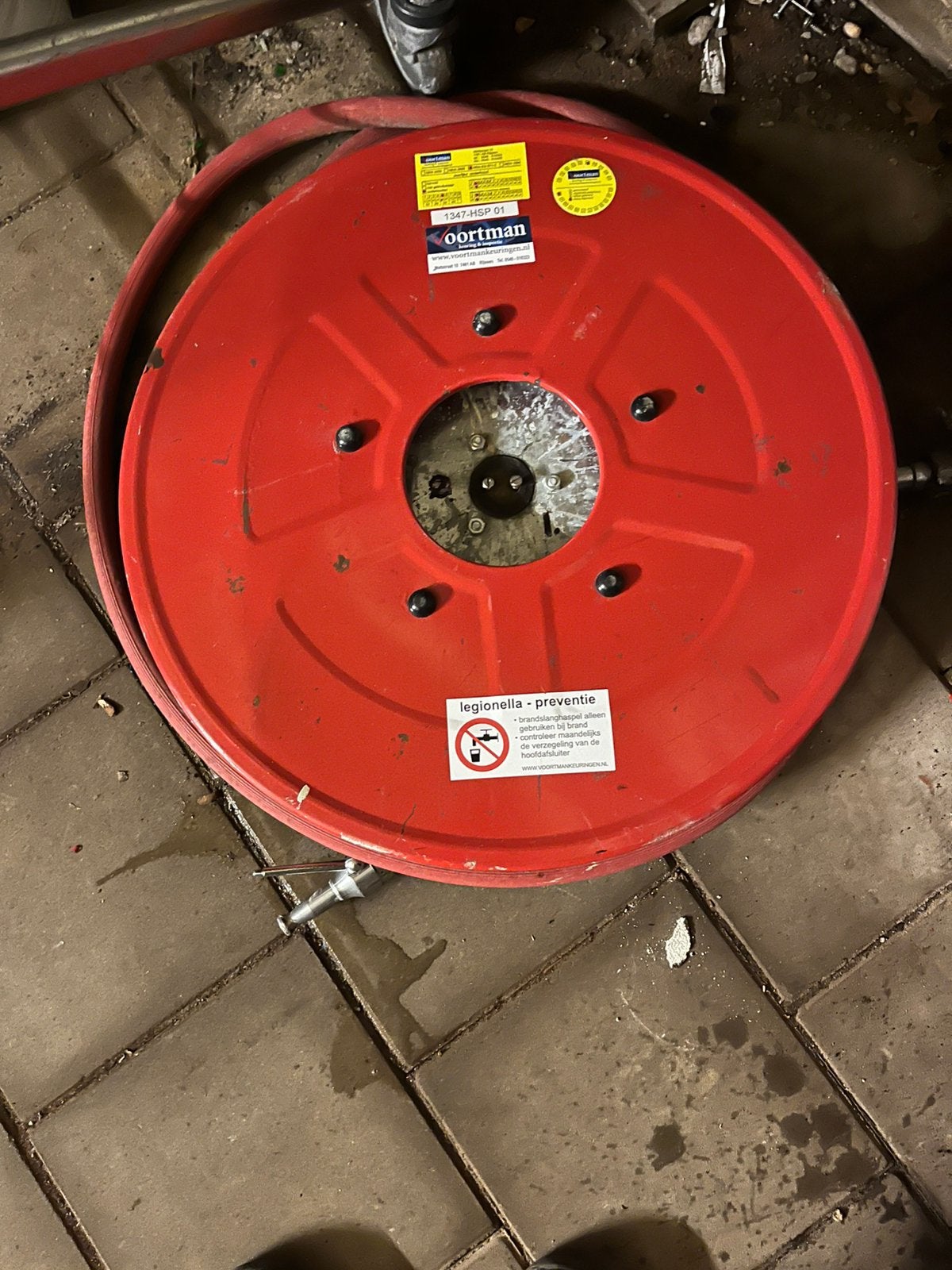 Te koop brandslanghaspel 25 m, Ophalen, Gebruikt