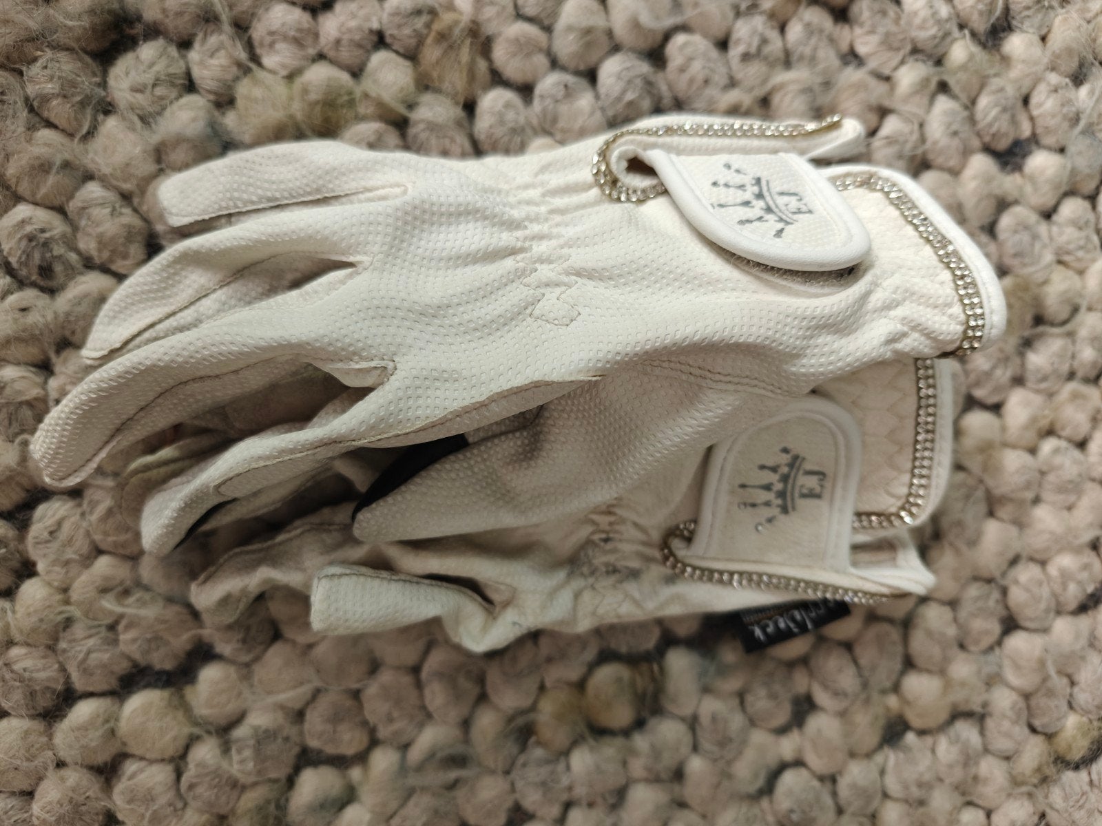 Elegante witte paardrij handschoenen, Dieren en Toebehoren, Gebruikt, Dressuur, Overige typen, Met grip
