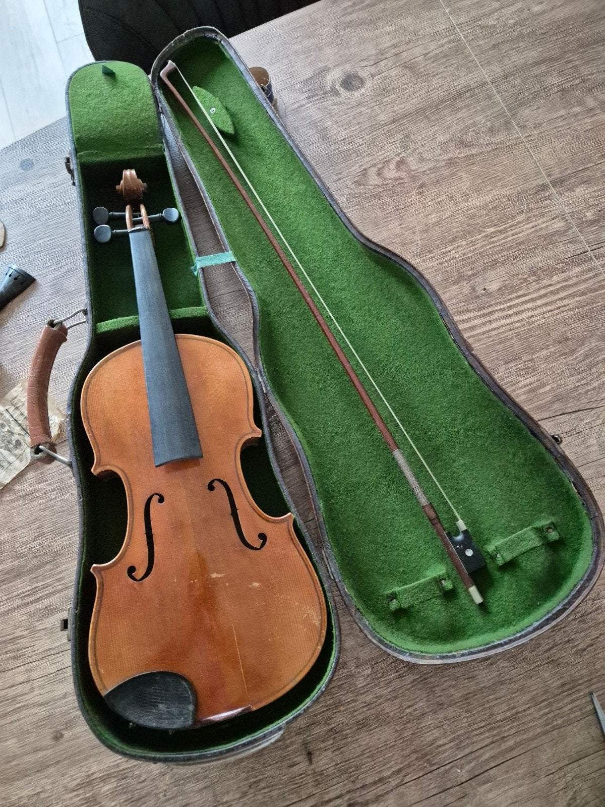 Vintage Viool met Koffer en Accessoires - Rudolf Sarbin, Gebruikt, Viool, Ophalen of Verzenden, 4/4-viool