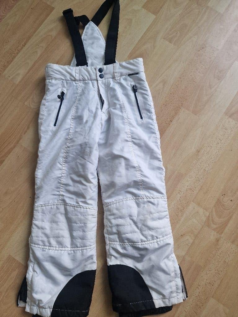 witte skibroek, maat 128, Ophalen of Verzenden, Gebruikt, Jongen of Meisje, Broek