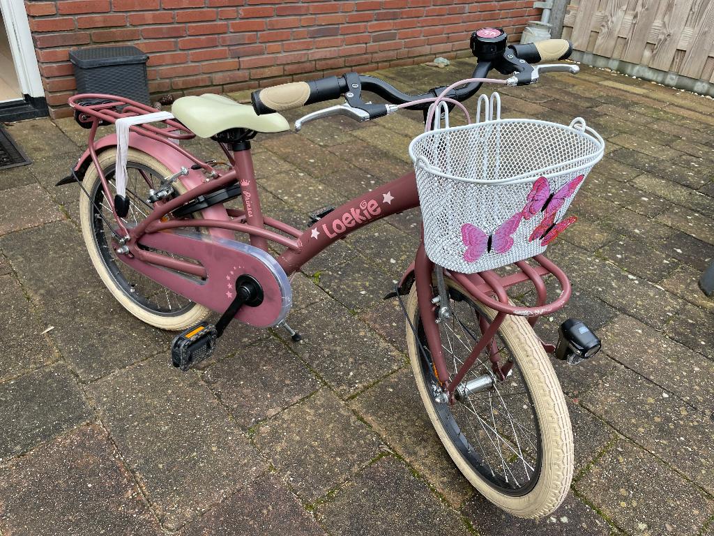 Loekie Prinses 18 Inch Meisjes fiets, Ophalen, Terugtraprem, Gebruikt, Handrem