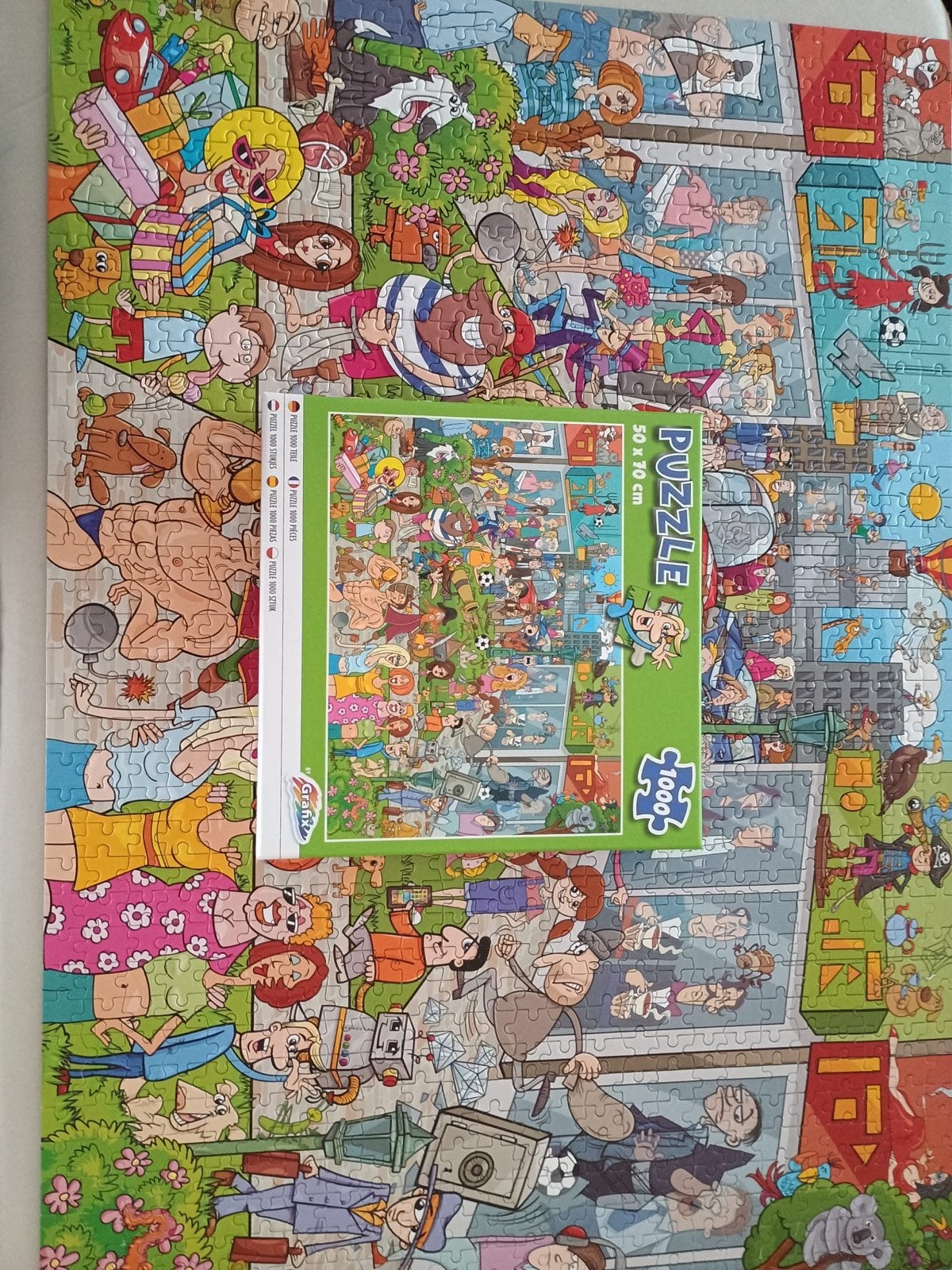 puzzel - Voetbalwedstrijd (1000 stukjes), Ophalen of Verzenden, Meer dan 50 stukjes, Zo goed als nieuw, 6 jaar of ouder