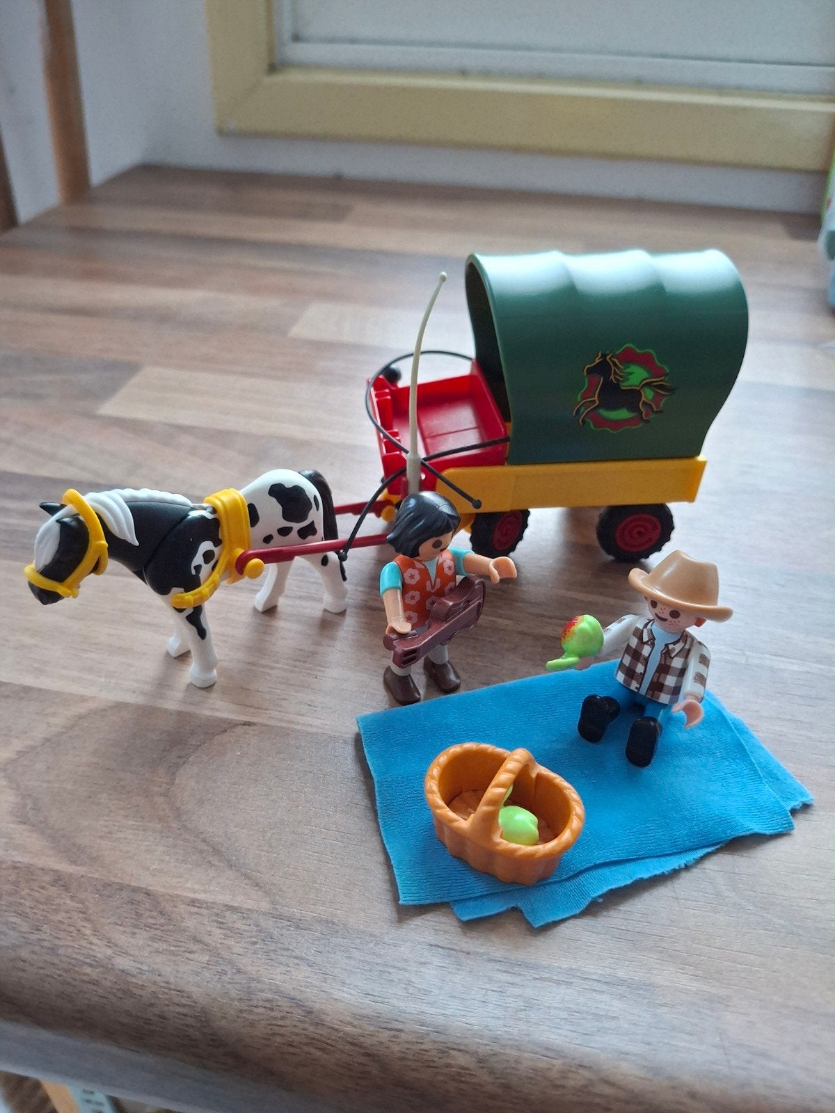 Playmobil Country 6948 Paard met huifkar en figuren, Gebruikt, Complete set, Voertuig, Ophalen of Verzenden