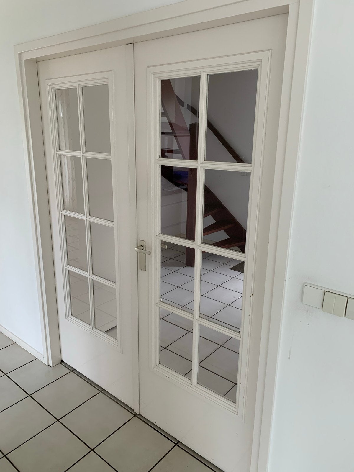 Dubbele binnendeuren met glas (evt kozijn), Ophalen, Gebruikt, 120 cm of meer, Binnendeur