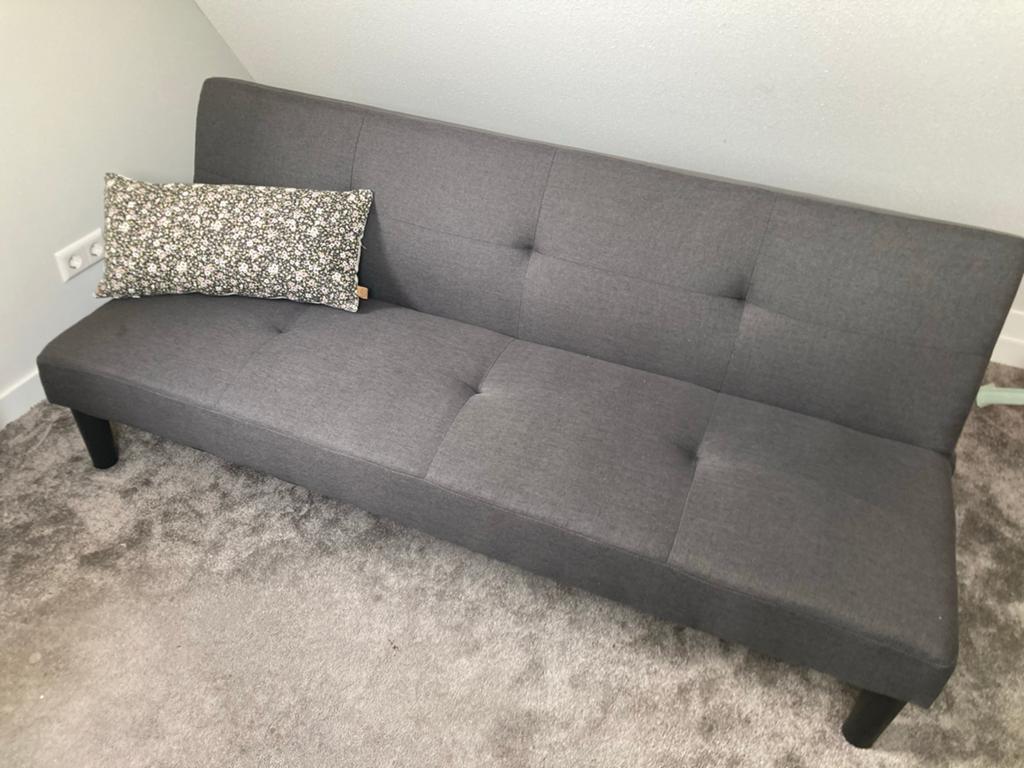 Grijze Slaapbank - Comfortabel en Praktisch, Ophalen, 190 cm of minder, Zo goed als nieuw, Grijs