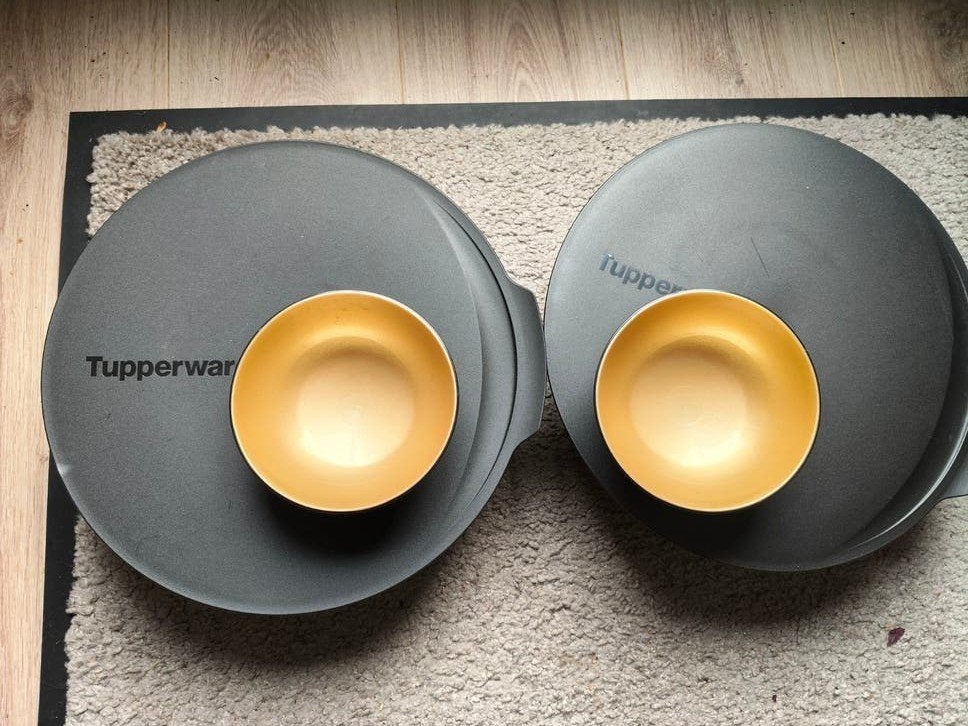 Tupperware Allegra kom/schaal 3,5L en 2 kleine kommetjes set, Overige kleuren, Schaal, Ophalen of Verzenden, Zo goed als nieuw