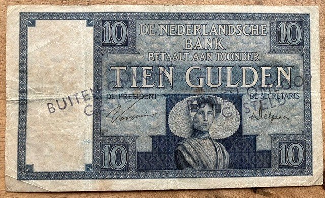 biljet 10 gulden Zeeuws Meisje 1930 ( buiten omloop ), Postzegels en Munten, Bankbiljetten | Nederland, Ophalen, 10 gulden, Los biljet