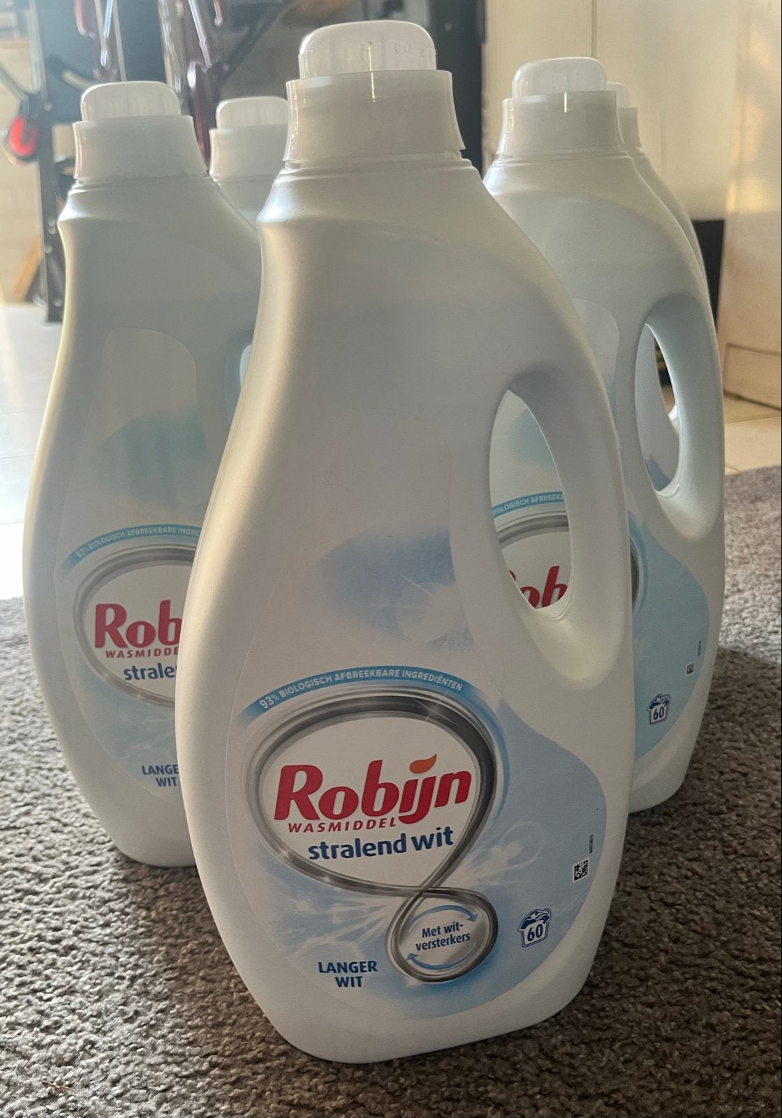 Robijn Stralend Wit wasmiddel 5 flessen, Minder dan 1200 toeren, Minder dan 85 cm, Minder dan 4 kg, Nieuw
