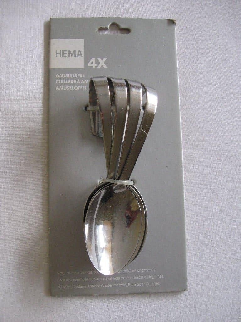 Nieuw 4 amuse lepels van de Hema, Ophalen of Verzenden, Nieuw, Overige materialen, Overige stijlen