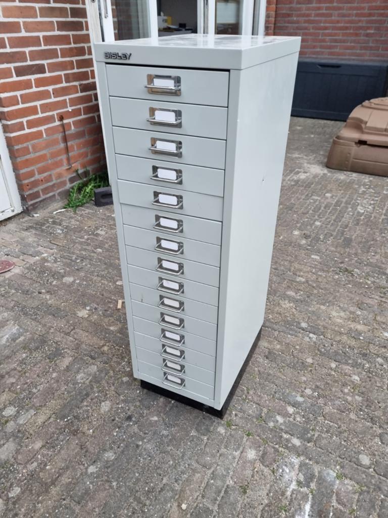 Bisley Archiefkast met 15 laden - Grijs, Huis en Inrichting, Kasten | Ladekasten, Minder dan 50 cm, Gebruikt, 5 laden of meer