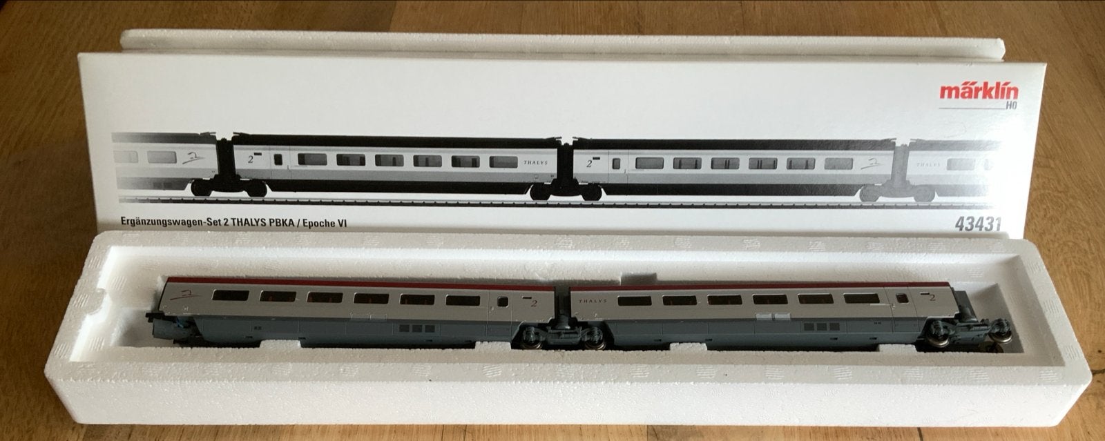Märklin 43431 Thalys PBKA uitbreidingsset, Wisselstroom, Wagon, Ophalen of Verzenden, Zo goed als nieuw