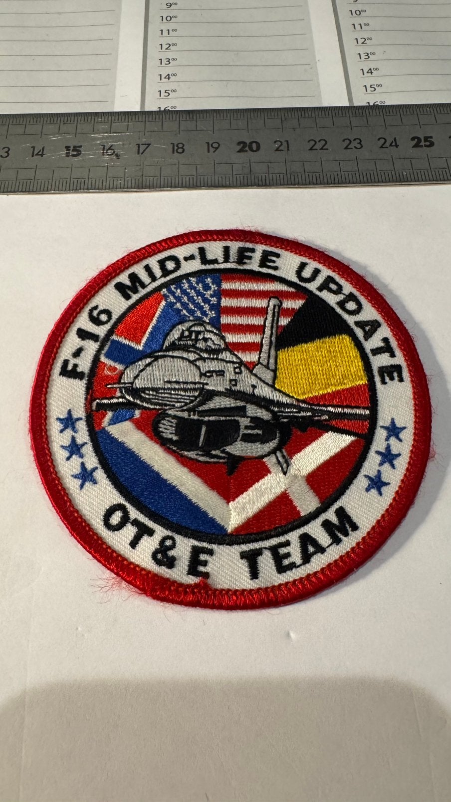 Patch f-16 luchtmacht mlu, Ophalen of Verzenden, Zo goed als nieuw, Patch, Badge of Embleem