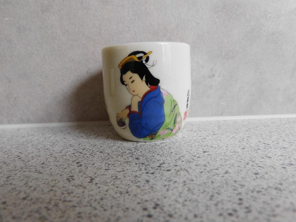 Sake kopje 60 ml. Japans Geisha Kimono Blauw, Ophalen of Verzenden