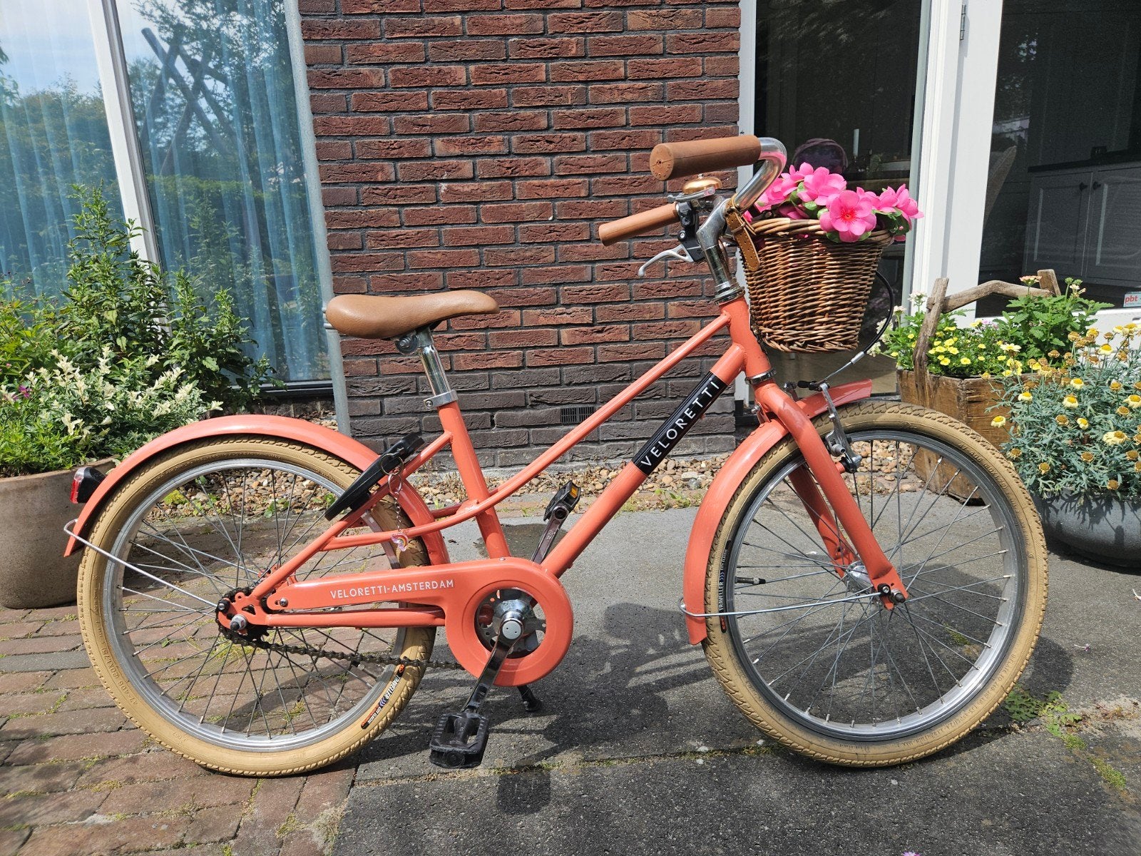 Veloretti 20 inch junior kinderfiets - Koraalrood, Gebruikt, Velgrem, Minder dan 47 cm, Ophalen