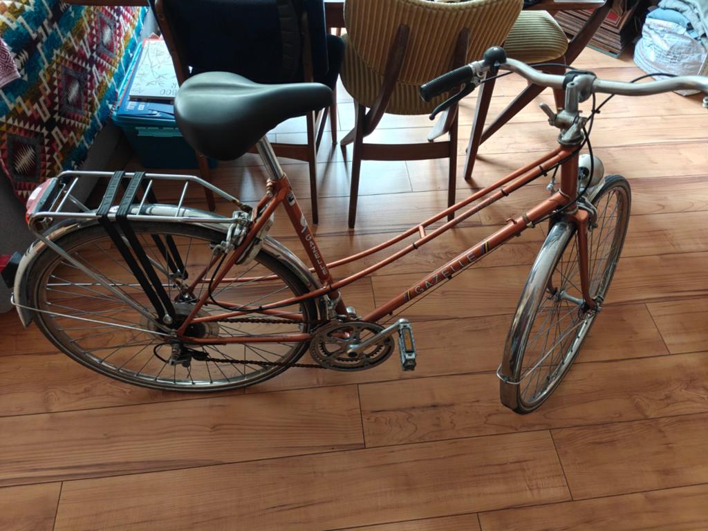 70's Gazelle Tour de France Suntour damesfiets bruin/oranje, Fietsen en Brommers, Fietsen | Oldtimers, Ophalen, Gazelle Tour de France