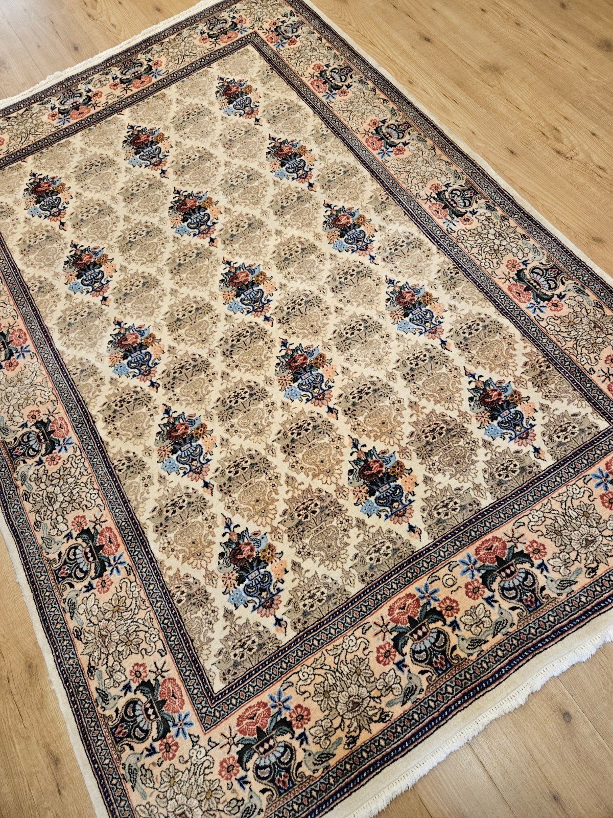 Vintage handgeknoopt perzisch tapijt sarough 210x145, Info@SlatsAntiek.nl, Tweedehands, 100 tot 150 cm, 200 cm of meer