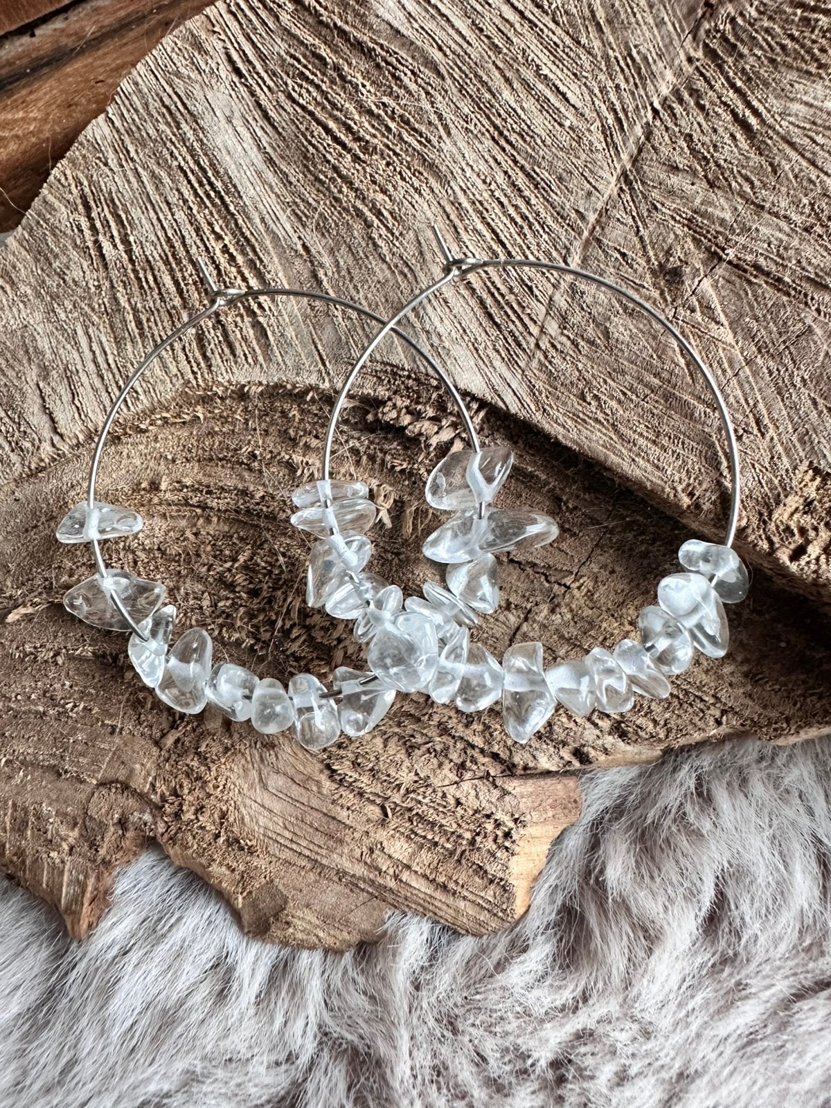 Boho oprbellen / creolen / splitstenen / ibiza / nieuw, Sieraden, Tassen en Uiterlijk, Ophalen of Verzenden, Nieuw, Zilver, Overige materialen
