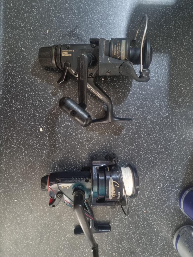 Shimano Molens: Aero Baitrunner en Dios Twindrag, Ophalen of Verzenden, Gebruikt, Molen