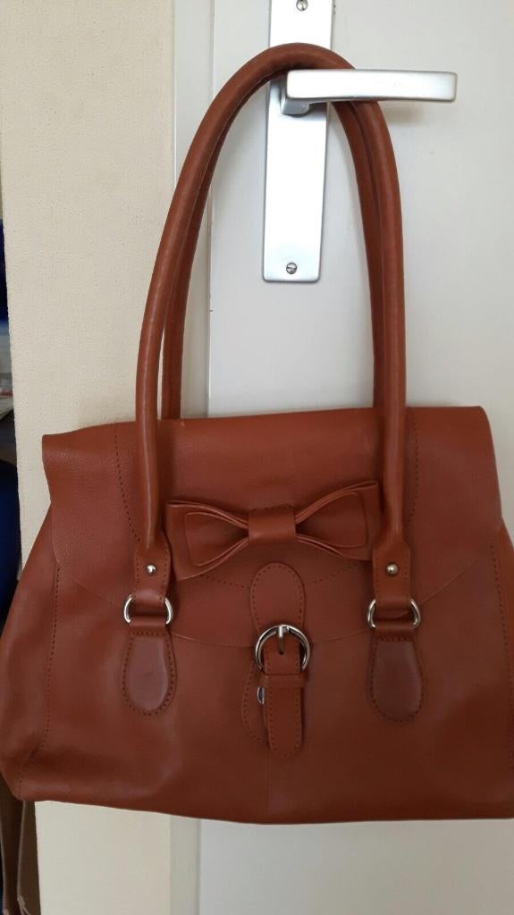 Leren tas - tas leer - cognac - designer tas, Sieraden, Tassen en Uiterlijk, Tassen | Damestassen, Ophalen of Verzenden, Zo goed als nieuw