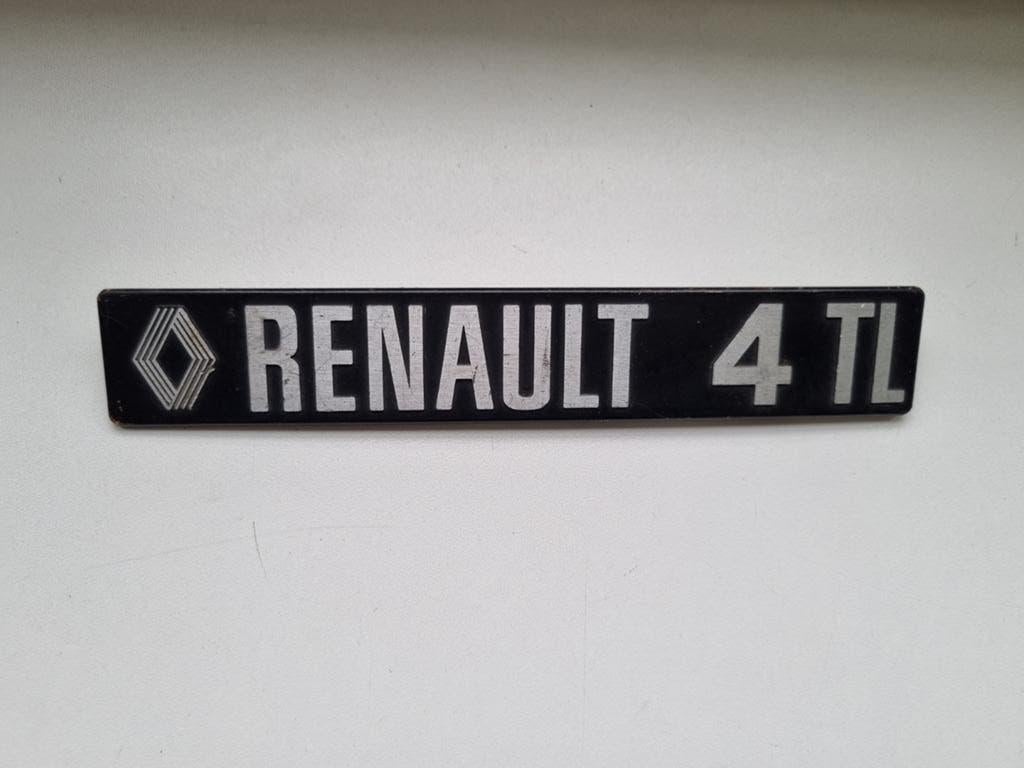 Renault 4 TL Embleem Aluminium - Origineel, Gebruikt, Ophalen of Verzenden, Spatbord, Achter