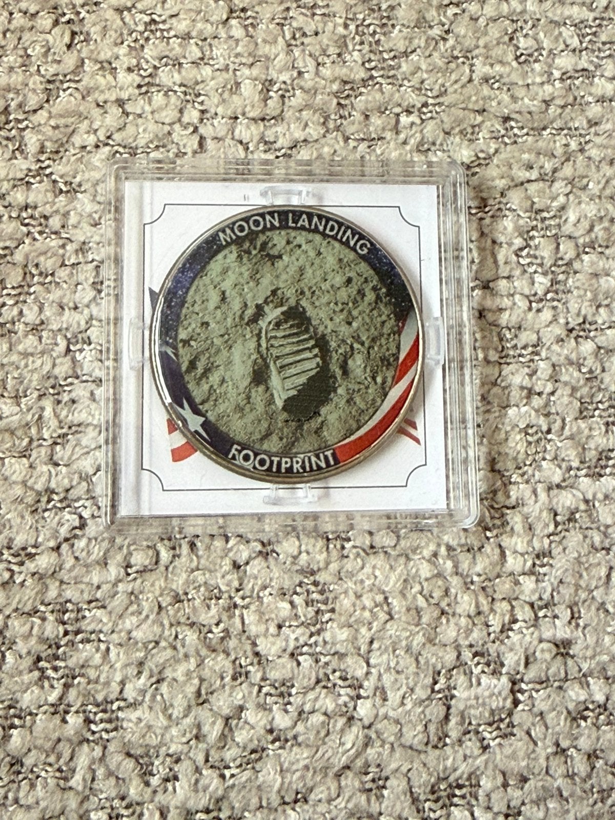 Collectible munt moon landing footprint usa one dollar, Ophalen of Verzenden, Noord-Amerika, Losse munt