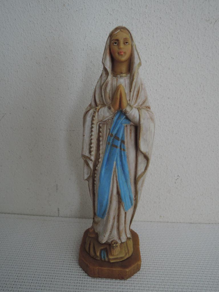 Mooi gekleurd kunststof Mariabeeldje, Ophalen of Verzenden, Zo goed als nieuw, Beeld(je), Christendom | Katholiek