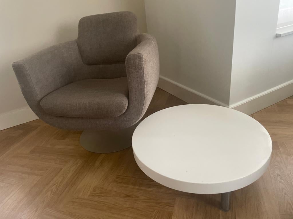 MONTIS Spot Salontafel Wit - Modern & Klassiek Design, Ophalen, Gebruikt, Rond, 50 tot 100 cm