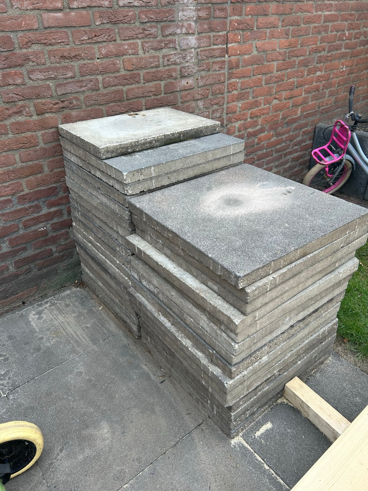 31 60x60 tegels, Tuin en Terras, Tegels en Klinkers, Ophalen, Gebruikt, Minder dan 5 m², Beton
