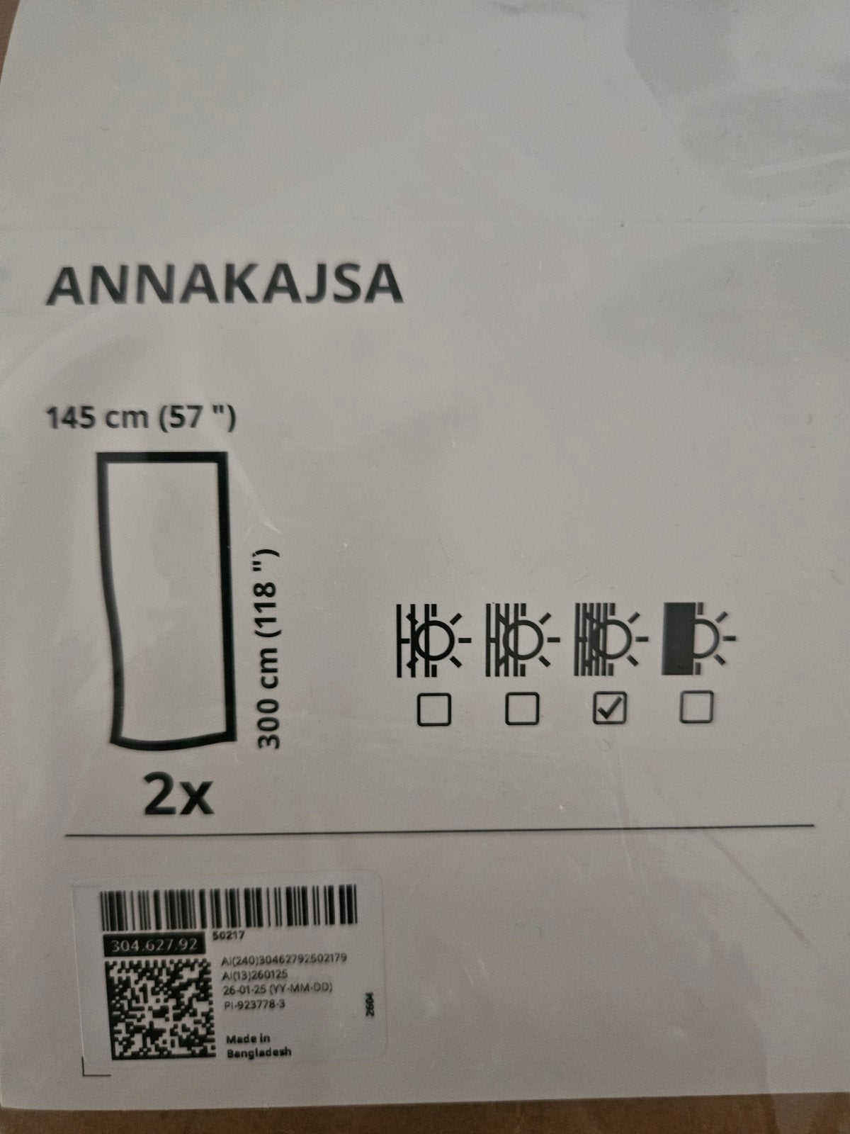 IKEA ANNAKAJSA Verduisterende Gordijnen 145x300 cm (2 stuks), Ophalen, Verduisterend, Nieuw, Gordijn