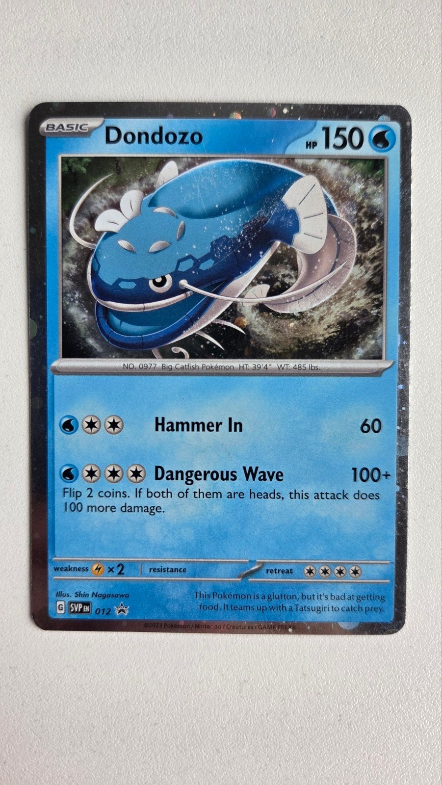 Dondozo Pokémon Kaart - SVP EN 012 - Basic HP 150, Ophalen of Verzenden, Zo goed als nieuw, Losse kaart