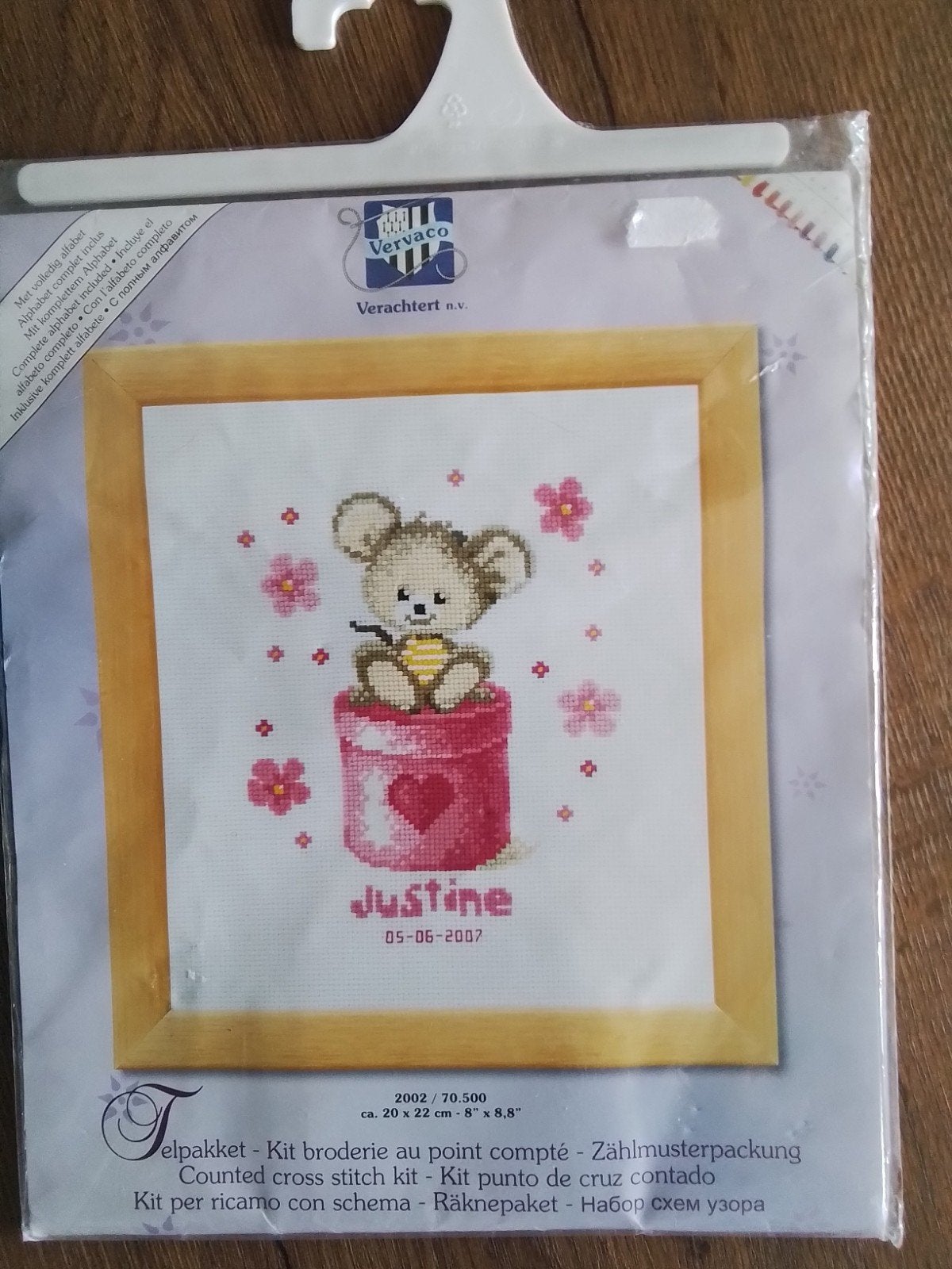 Geboorte borduurpakket justine, Ophalen of Verzenden, Zo goed als nieuw, Handborduren, Borduurpakket