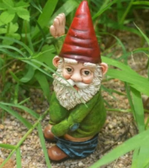 Prachtig tuinbeeldje Plassende kabouter (15cm), Ophalen of Verzenden, Nieuw
