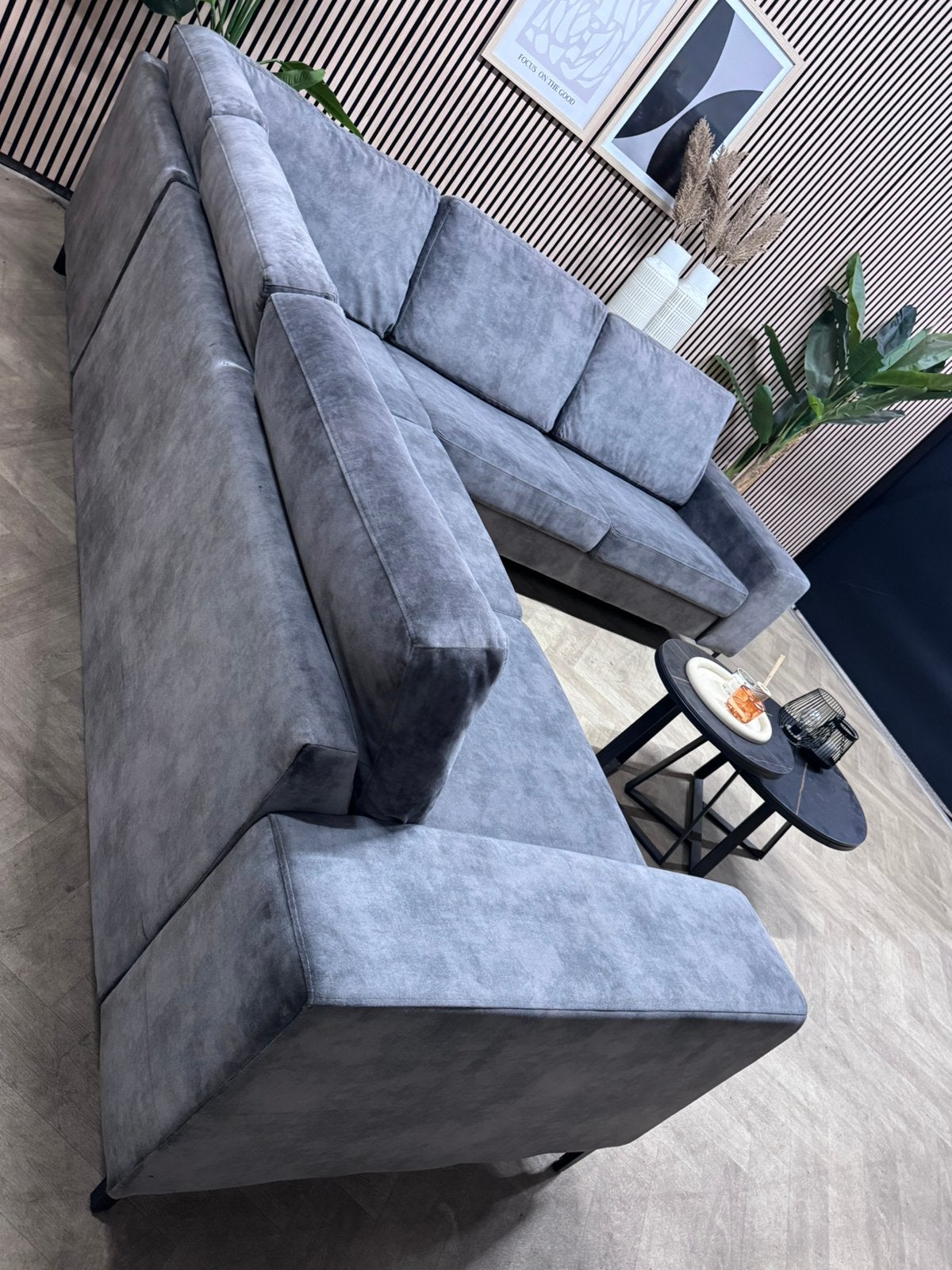 ZGAN Luxe Velvet Velous Hoekbank - Antraciet - 290 x 290, 250 tot 300 cm, -, Hoekbank, Ophalen of Verzenden
