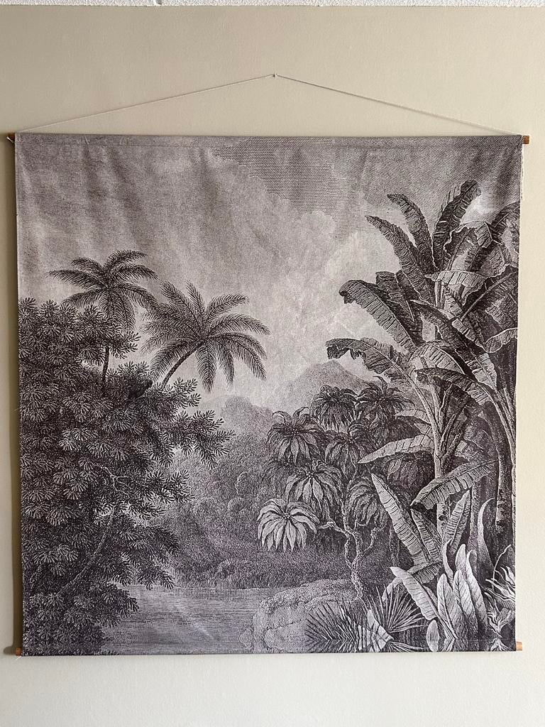 HKLiving wanddoek Jungle XXL, Huis en Inrichting, Woonaccessoires | Wanddecoraties, Ophalen, 154 cm, Zwart, Zo goed als nieuw