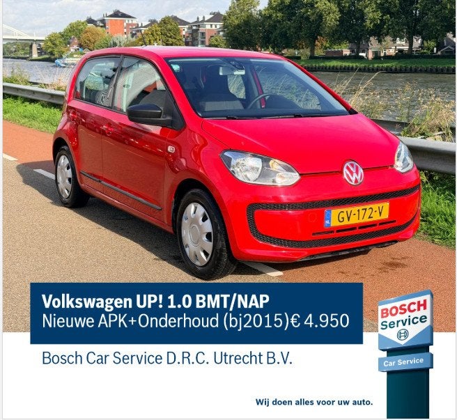 Volkswagen up! BMT/NAP Nieuwe APK + Onderhoud (bj 2015), Auto's, Keurmerk '100% Onderhouden', Gebruikt, Up!, 840 kg