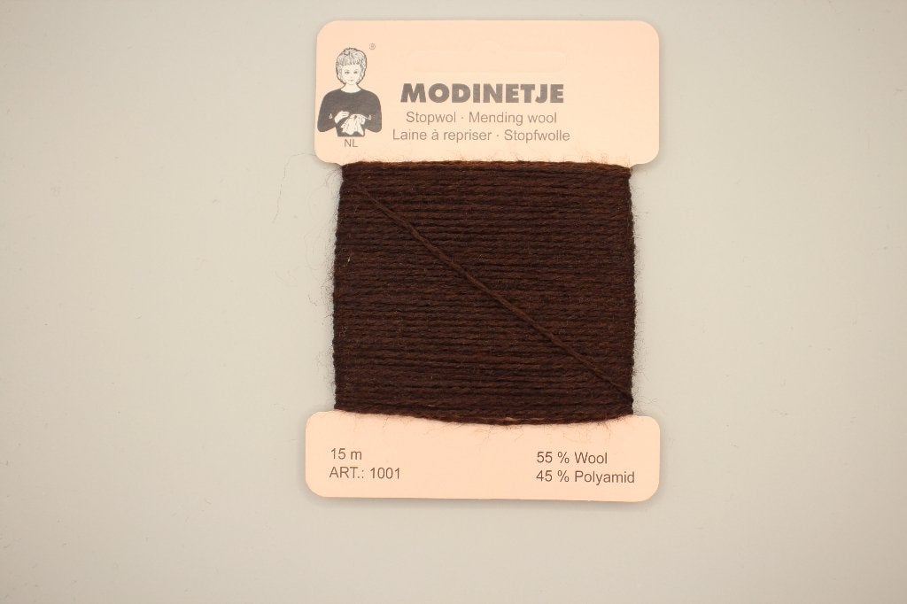 Modinetje stopgaren stopwol / mending wol bruin #4107, Ophalen of Verzenden, Nieuw, Garen of Naald(en)