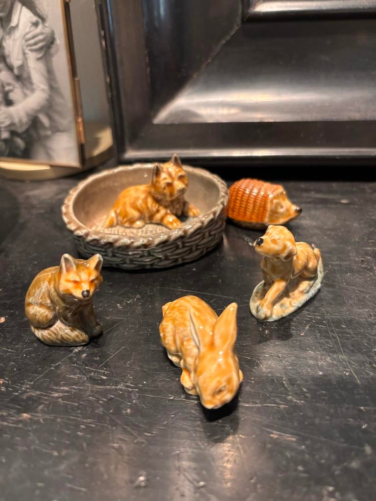 Set van 5 vintage Wade dierfiguren, Made in UK. 3 ongemerkt, Ophalen of Verzenden