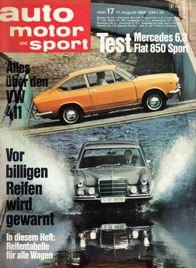 AMS 1968 nr. 17 (o.a. Mercedes 300 SEL 6,3 - Fiat 850 Coupé), Verzenden, Gelezen, Overige merken