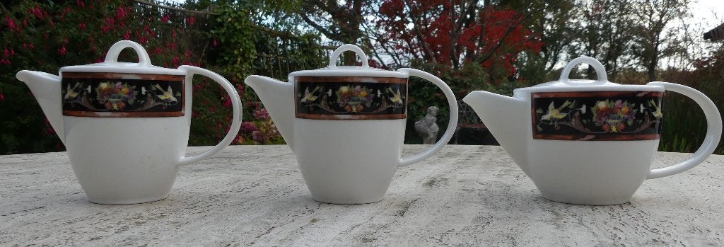 Set van 3 V & B Theepotten met Bloemen- en Vogel decoratie, Klassiek, Villeroy & Boch, Nieuw, Ophalen of Verzenden