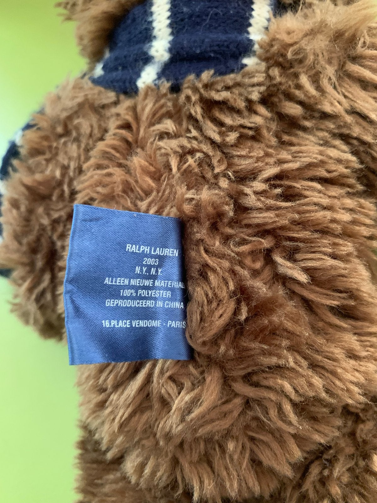 Ralph Lauren Bruine Knuffelbeer - 30 cm, Ophalen, Overige merken, Beer, Zo goed als nieuw