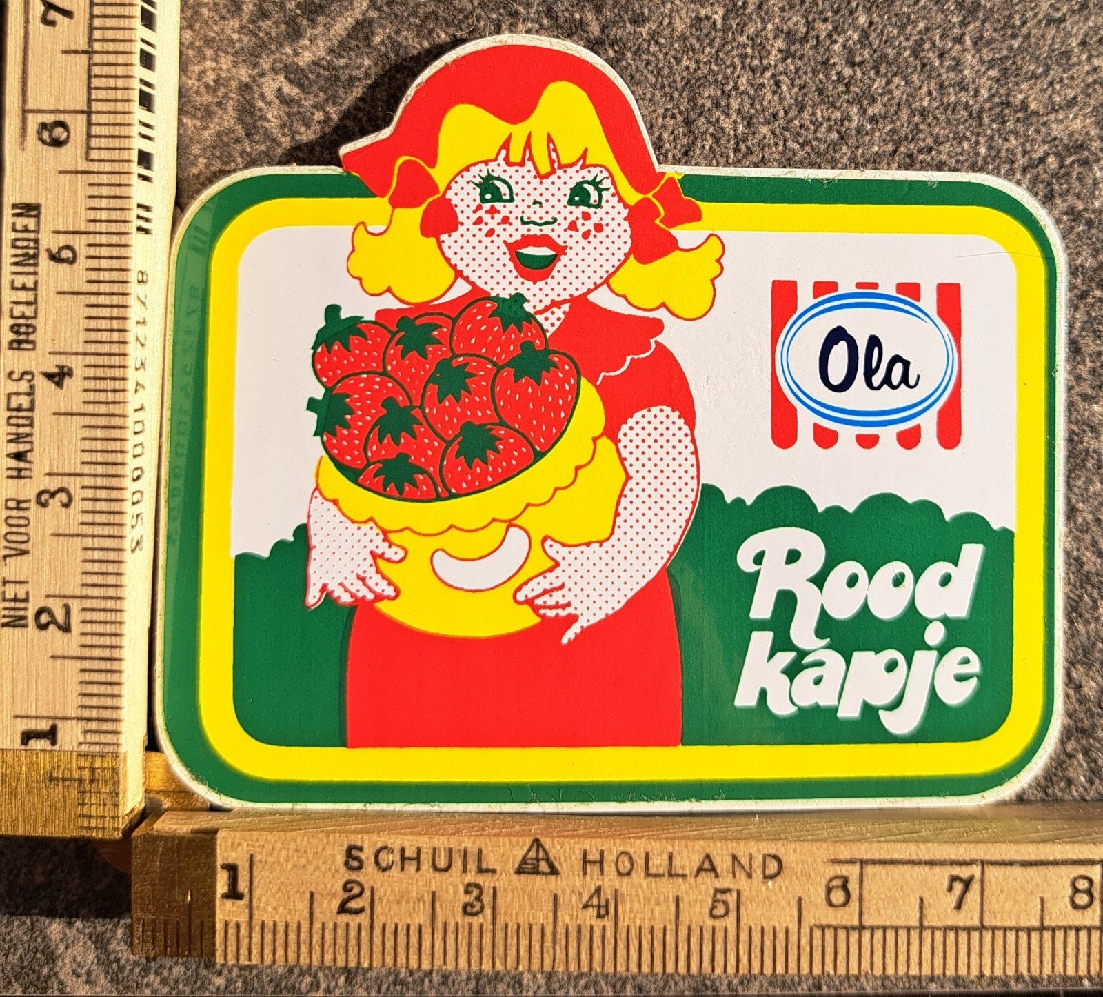 vintage sticker Ola ijs Roodkapje Efteling ijsje, Ophalen of Verzenden, Zo goed als nieuw