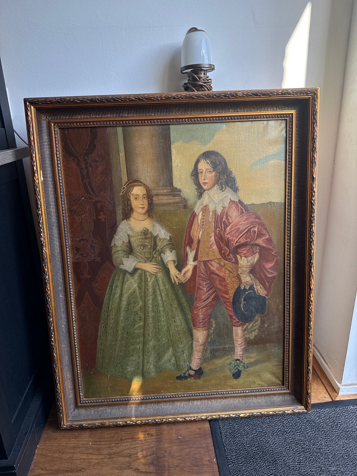 Zoldervondst: Klassiek Portret van Jonge Dame en Heer, Antiek en Kunst, Kunst | Schilderijen | Klassiek, Doek, Portret of Personen