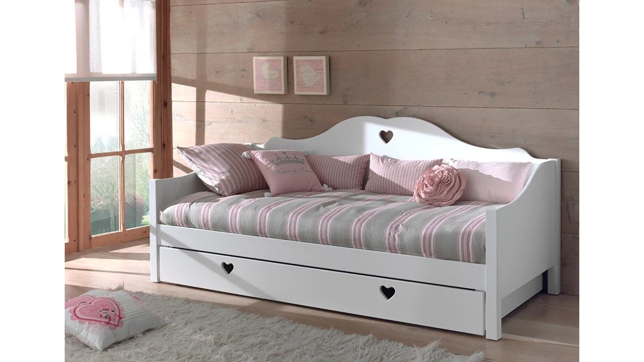 Wit houten kinderbed inclusief lattenbodem en matras, Ophalen, Gebruikt, 90 cm, Eenpersoons