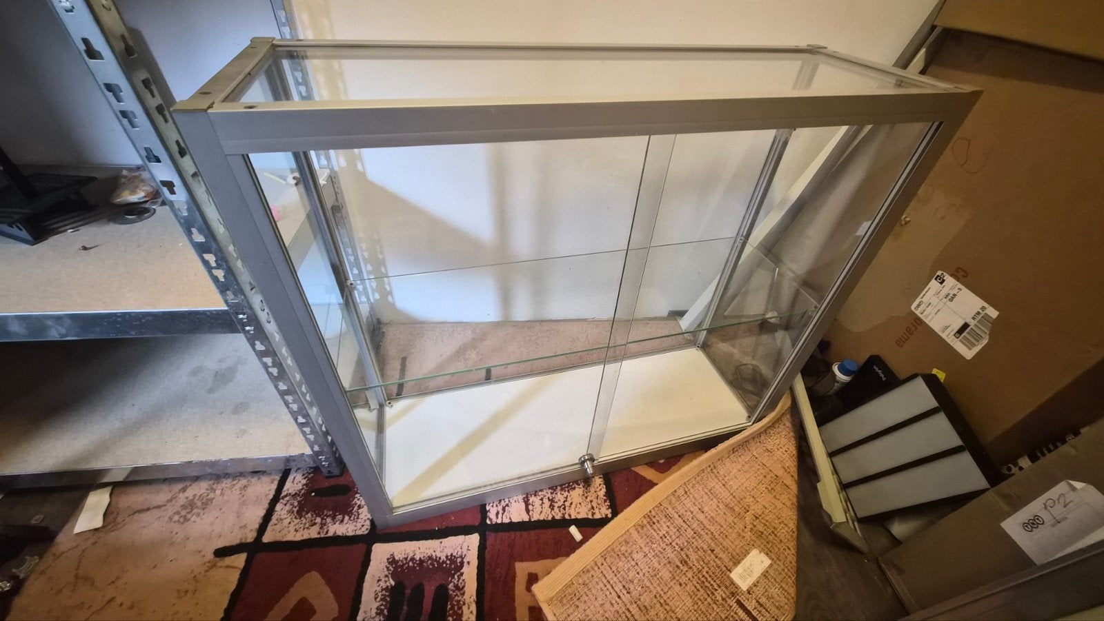 vitrine kast aluminium displaycase, Ophalen, Zo goed als nieuw
